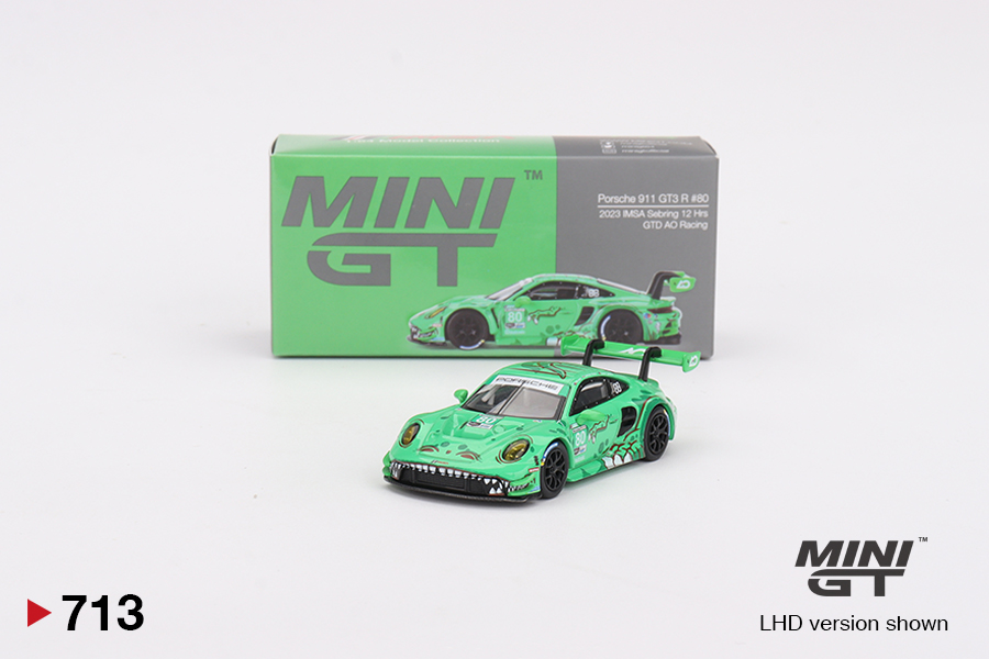 Truescale (TSM) Mini GT 713 1:64 Porsche 911 GT3 R Rexy #80 GTD AO Racing 2023 IMSA Sebring 12 Hrs