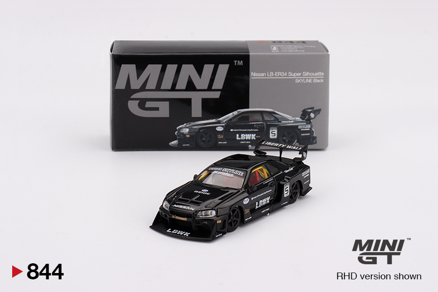Truescale (TSM) Mini GT 844 1:64 Nissan LB-ER34 Super Silhouette SKYLINE Black