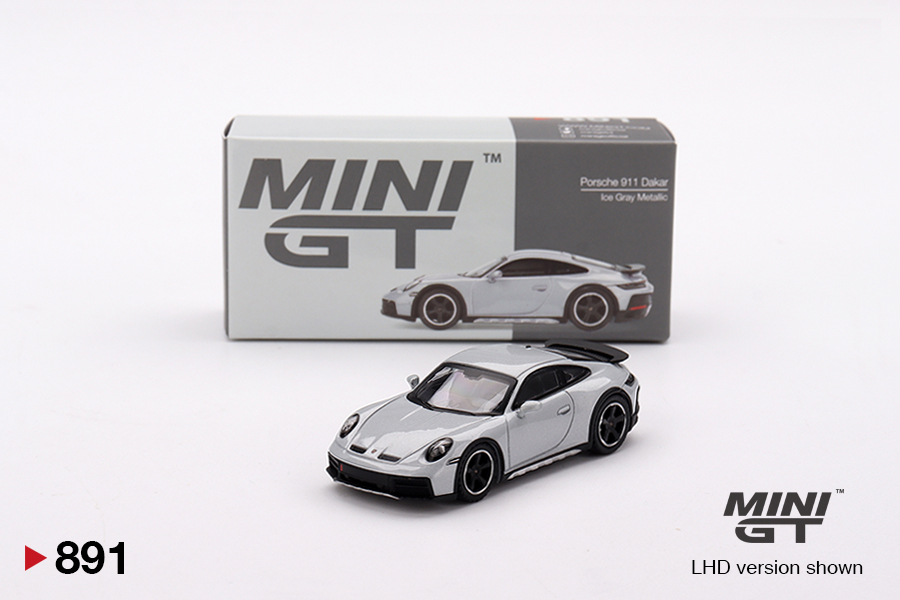 Truescale (TSM) Mini GT 891 1:64 Porsche 911 Dakar Ice Gray Metallic