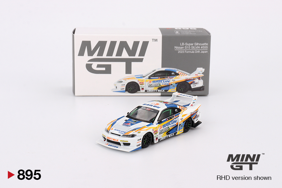 Truescale (TSM) Mini GT 895 1:64 Nissan LB-Super Silhouette S15 Silvia #555 2023 Formula Drift Japan