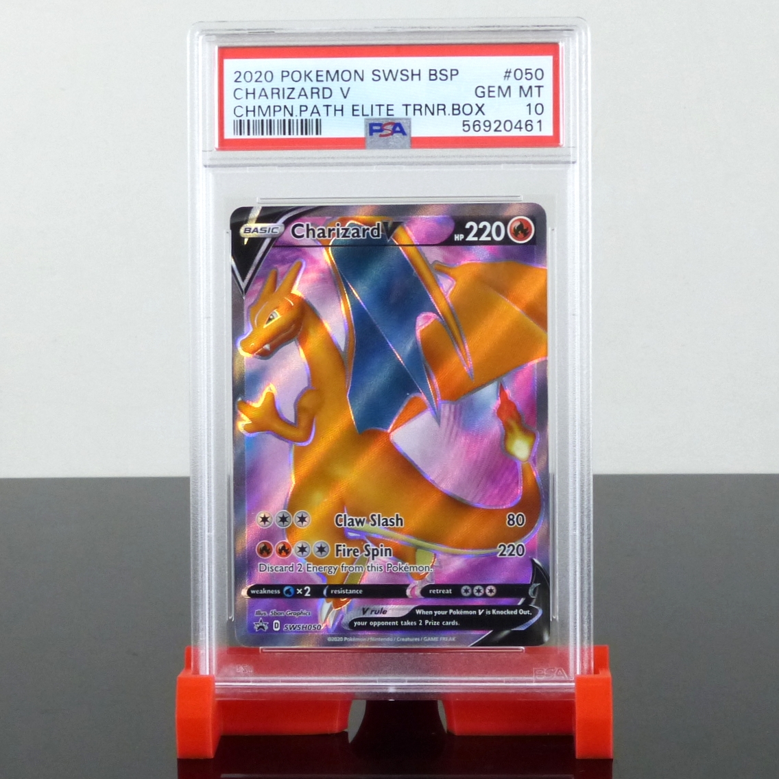Pokémon - Graded PSA 10 - SWSH050 Charizard V - Holo Full Art - Black Star Promo - Sword & Shield - 2020