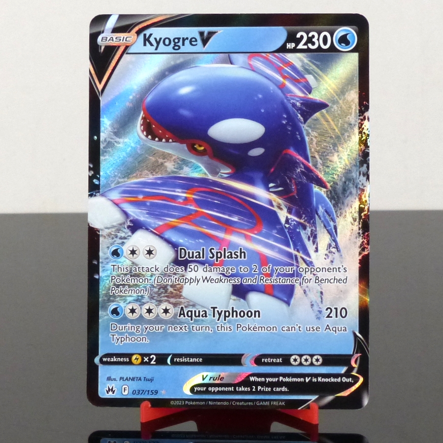 Pokémon 037/159 Kyogre V - Holo - Crown Zenith - Sword & Shield - 2023