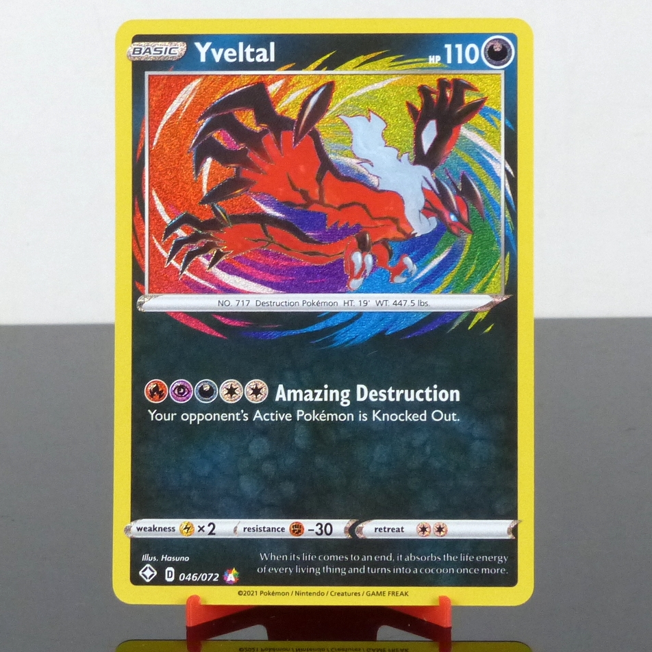 Pokémon 046/072 Yveltal - Amazing Rare Holo - Shining Fates - Sword & Shield - 2021