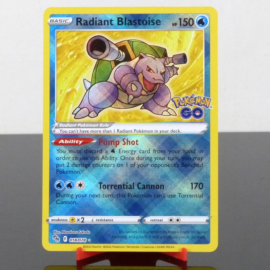 Pokémon 018/078 Radiant Blastoise - Holo - Pokémon Go - Sword & Shield - 2022
