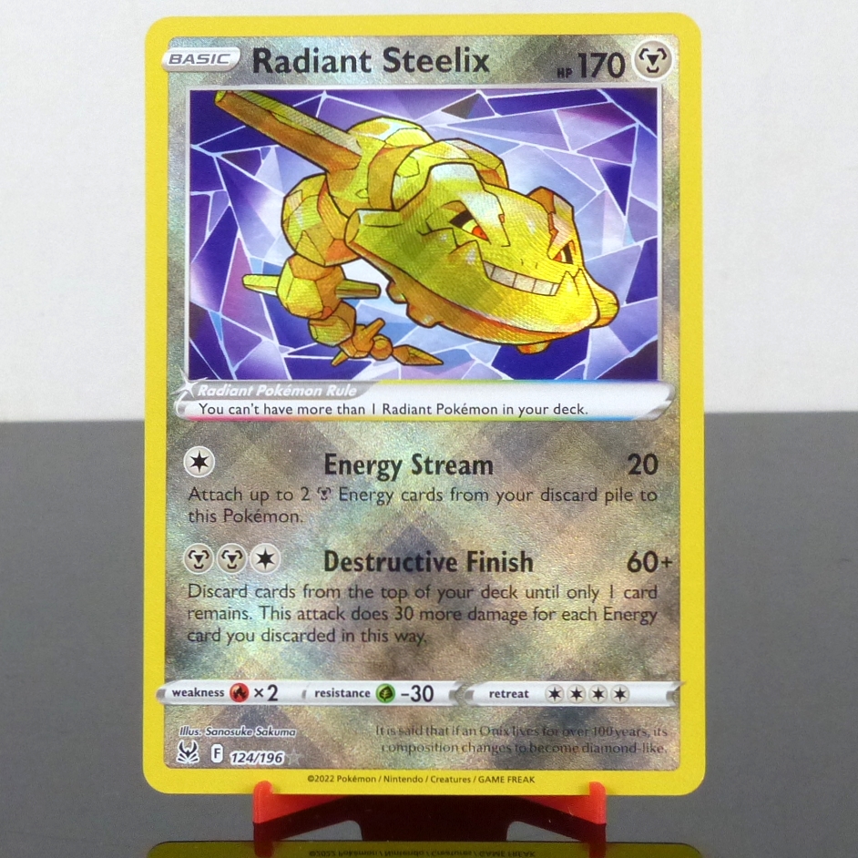 Pokémon 124/196 Radiant Steelix - Holo - Lost Origin - Sword & Shield - 2022