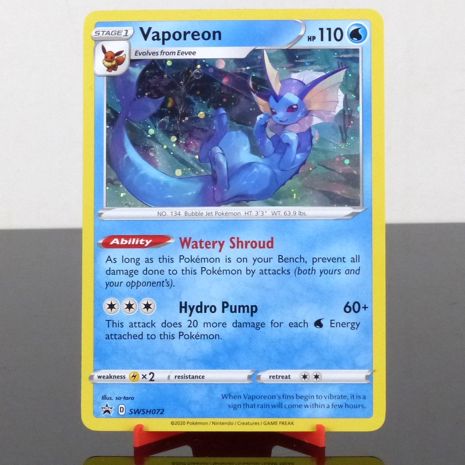 Pokémon SWSH072 Vaporeon - Cosmos Holo - Black Star Promo - Sword & Shield - 2020