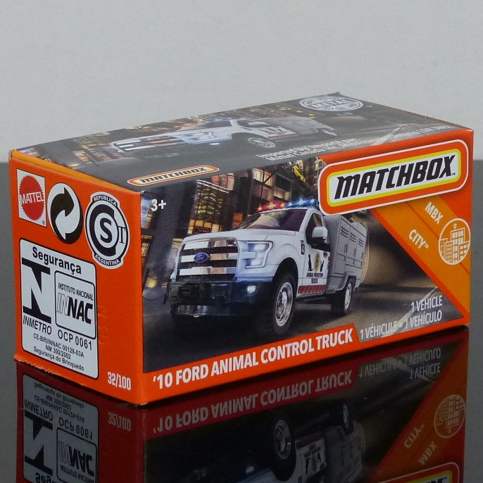Matchbox 2020 Power Grabs 32/100 10′ Ford Animal Control truck BOXED SEALED
