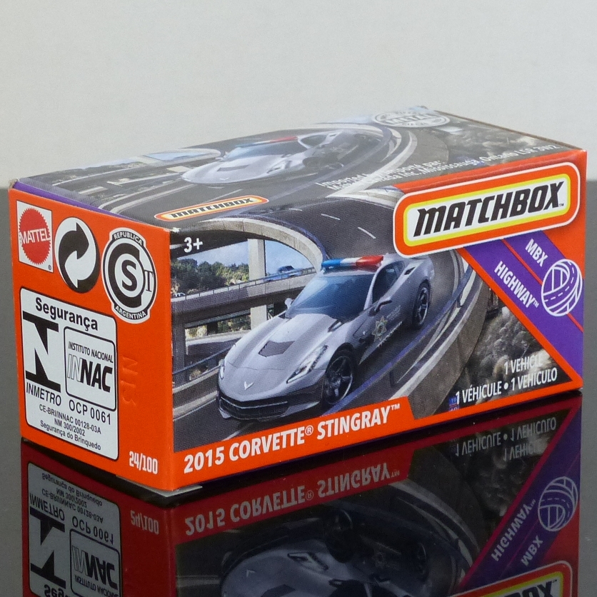 Matchbox 2020 Power Grabs 24/100 2015 Corvette Stingray Police Car BOXED SEALED