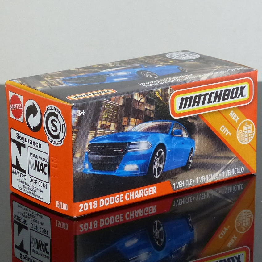 Matchbox 2020 Power Grabs 15/100 2018 Dodge Charger blue BOXED SEALED