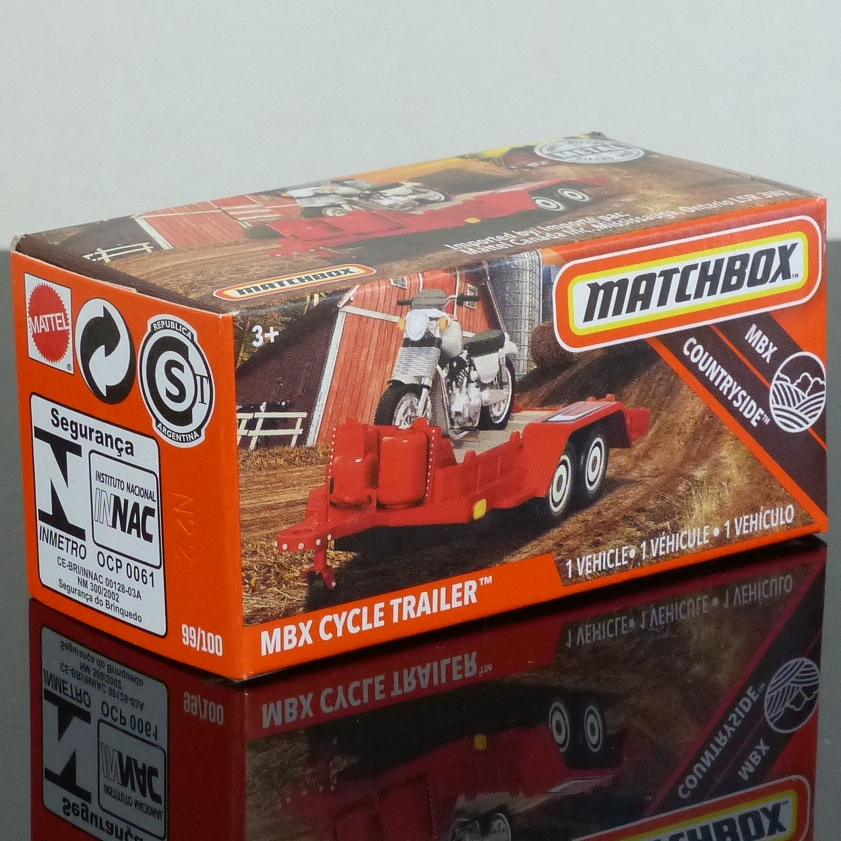 Matchbox 2020 Power Grabs 99/100 MBX Cycle Trailer red BOXED SEALED