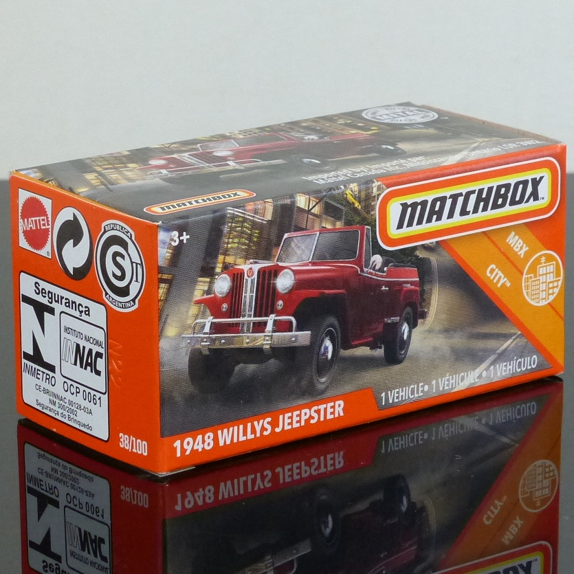 Matchbox 2020 Power Grabs 38/100 1948 Willys Jeepster red BOXED SEALED