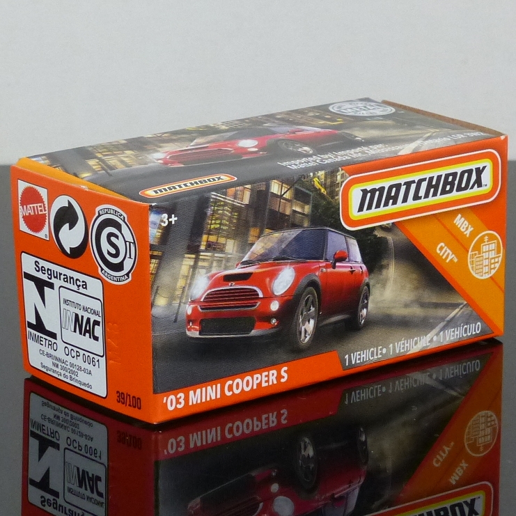 Matchbox Mattel 2020 Power Grabs 39/100 ’03 Mini Cooper S red & black SEALED