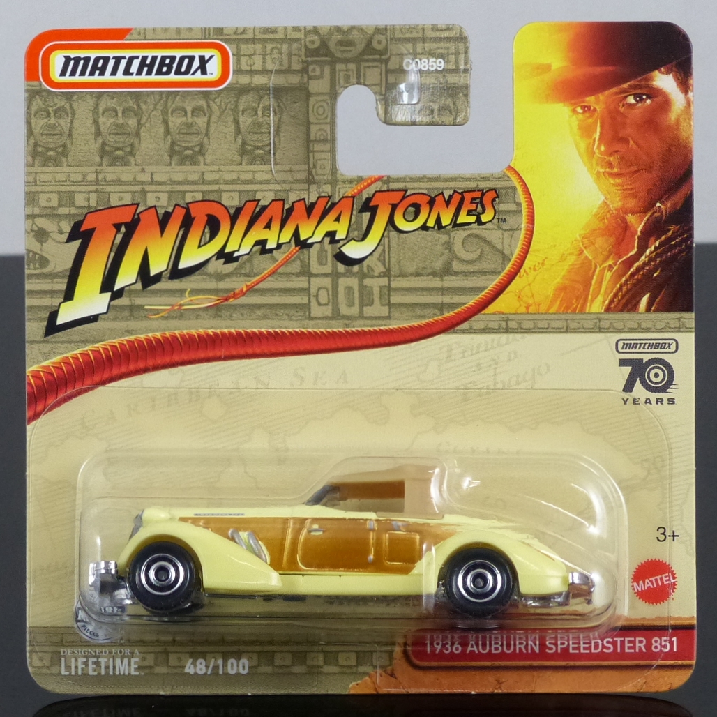 Matchbox Mattel 2023 48/100 1936 Auburn Speedster 851 Indiana Jones CARDED SEALED