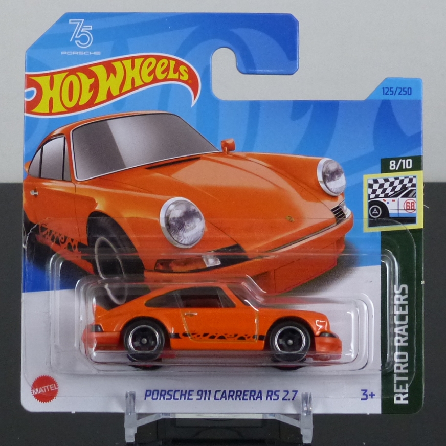 Hot Wheels Mainline 2023 125/250 Porsche 911 Carrera RS 2.7 Orange SHORT CARD SEALED