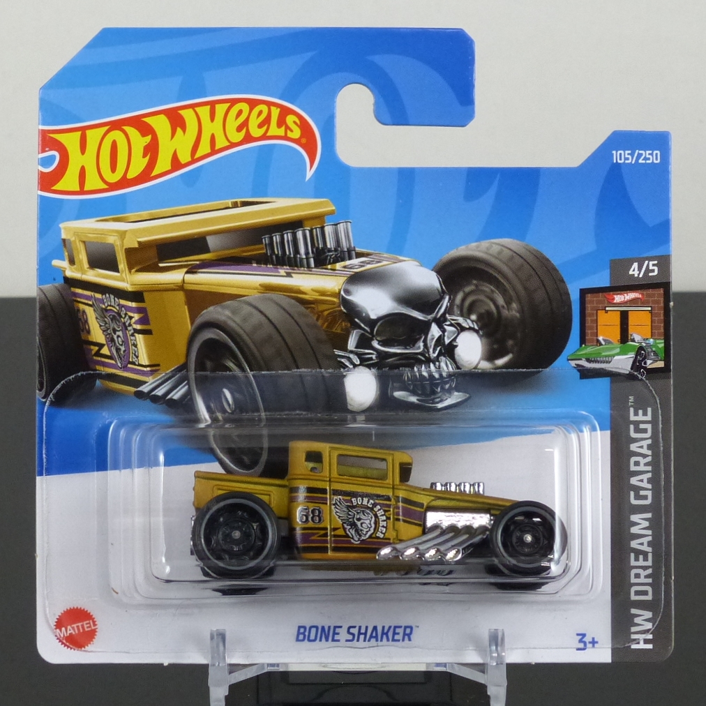 Hot Wheels Mainline 2022 105/250 Bone Shaker Gold #68 SHORT CARD SEALED