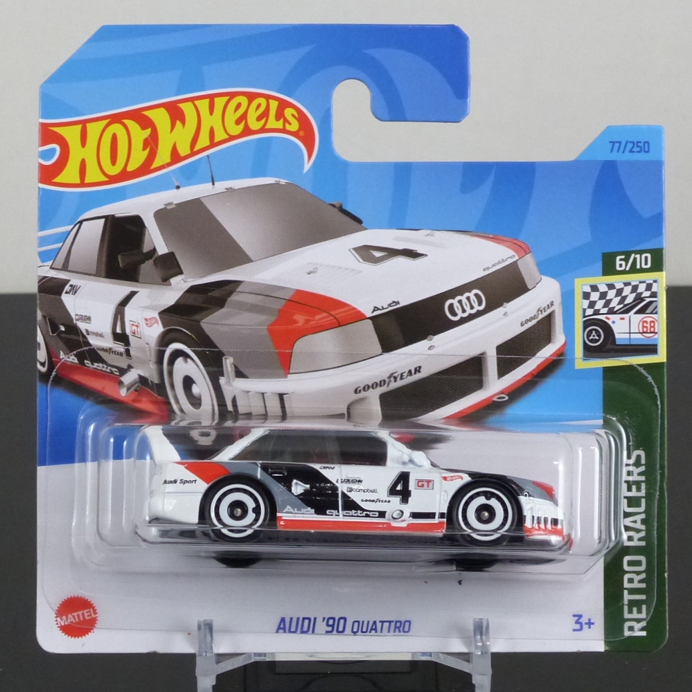 Hot Wheels Mainline 2023 077/250 Audi '90 Quattro White #4 SHORT CARD SEALED