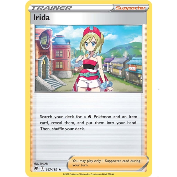Pokémon 147/189 Irida - Trainer Supporter - Non Holo Deck Exclusive - Astral Radiance - Sword & Shield - 2022