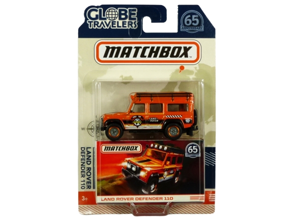 Matchbox Globe Travelers Land Rover Defender 110 orange World Tour