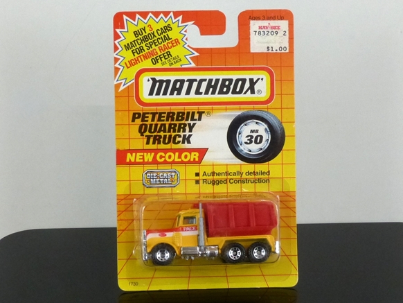 Matchbox International MI 096 MB-30 Peterbilt Quarry Truck yellow & red Pace USA export version (Thailand) SEALED