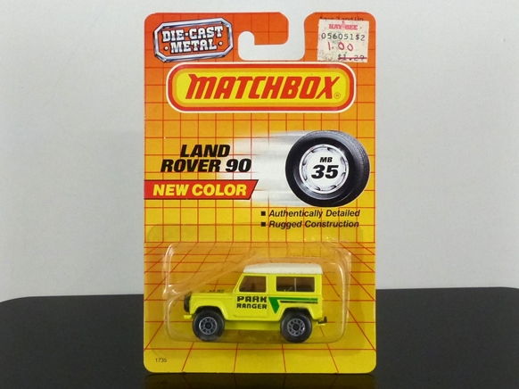 Matchbox International MI 180 MB-35 Land Rover Ninety yellow Park Ranger USA export version (Thailand) SEALED