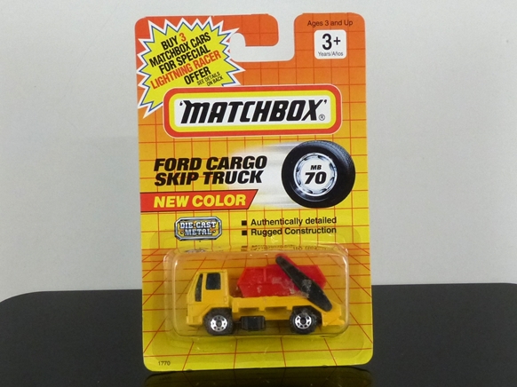 Matchbox International MI 178 MB-70 Ford Skip Truck yellow & red USA export version (Thailand) SEALED