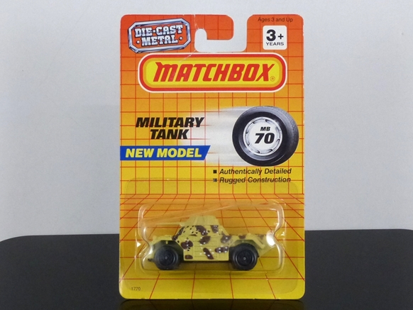 Matchbox International MI 773 MB-70 Weasel Military Tank tan & brown USA export version (China) SEALED