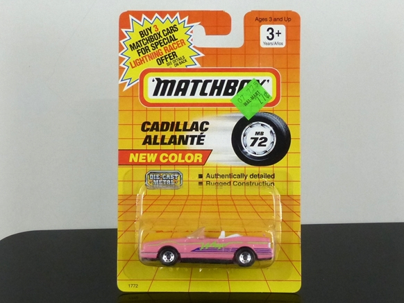 Matchbox International MI 189 MB-72 Cadillac Allanté pink USA export version (Thailand) SEALED