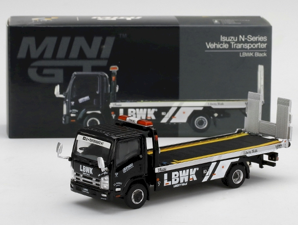 Truescale (TSM) Mini GT 292 1:64 Isuzu N-Series Vehicle Transporter LBWK Black