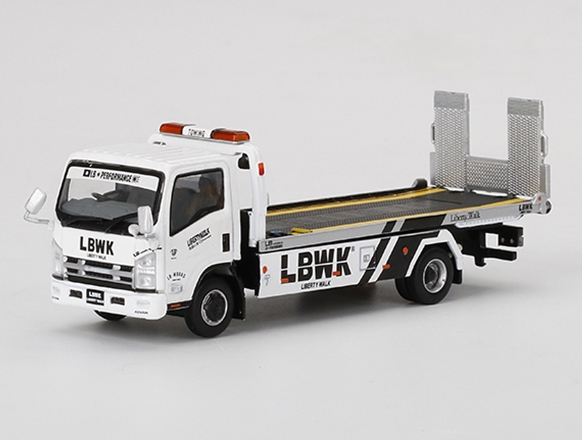 Truescale (TSM) Mini GT 356 1:64 Isuzu N-Series Vehicle Transporter LBWK White