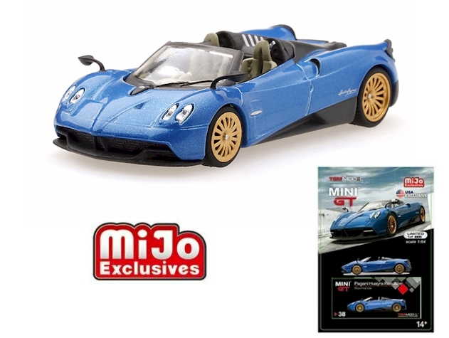 Truescale (TSM) Mini GT 038-MJ 1:64 Pagani Huayra Roadster blue francia MIJO USA
