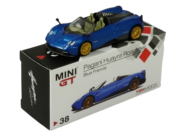 Truescale (TSM) Mini GT 038-R 1:64 Pagani Huayra Roadster blue francia