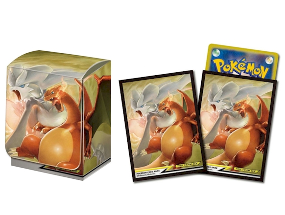 Pokémon centre JAPAN Charizard & Reshiram GX Card Deck Shields 64 Sleeves & Box