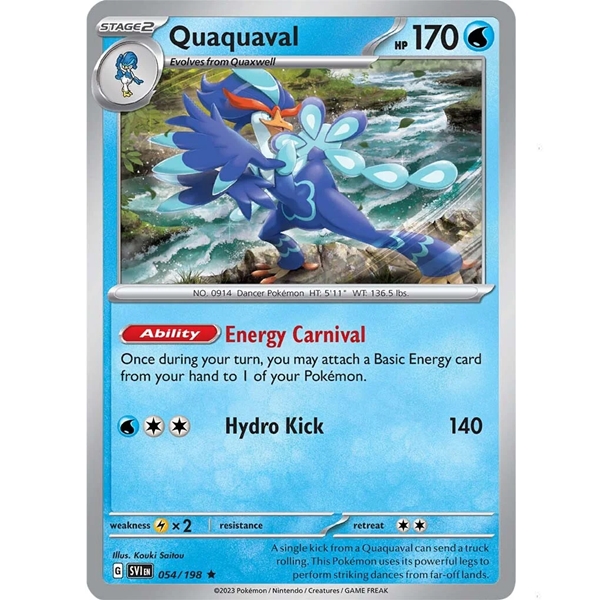 Pokémon 054/198 Quaquaval - Non Holo Deck Exclusive - Base Set - Scarlet & Violet - 2023