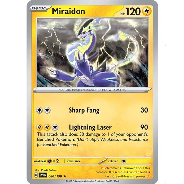 Pokémon 080/198 Miraidon - Non Holo Deck Exclusive - Base Set - Scarlet & Violet - 2023