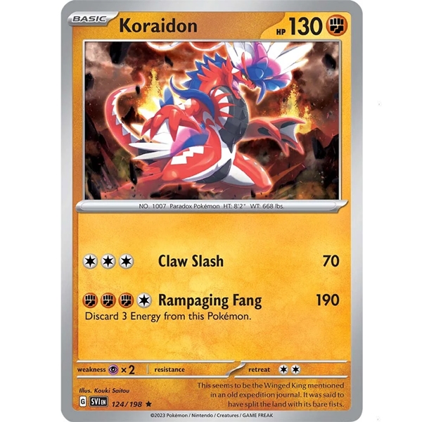 Pokémon 124/198 Koraidon - Non Holo Deck Exclusive - Base Set - Scarlet & Violet - 2023