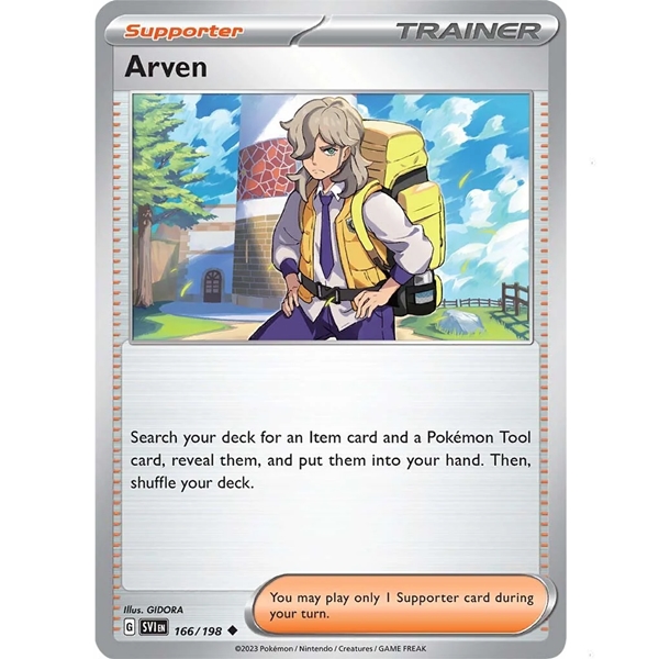 Pokémon 166/198 Arven - Trainer Supporter - Base Set - Scarlet & Violet - 2023