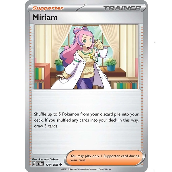 Pokémon 179/198 Miriam - Trainer Supporter - Base Set - Scarlet & Violet - 2023