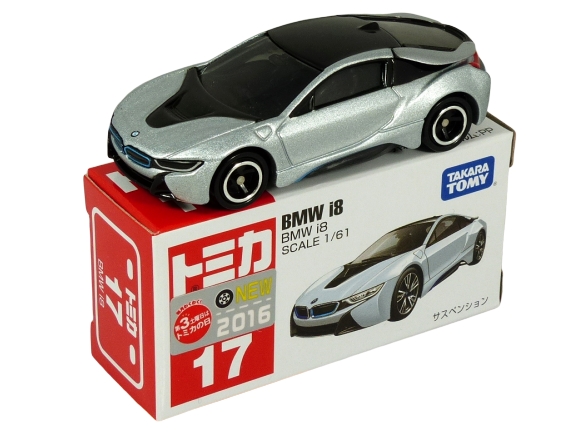 Tomica 017 BMW i8 "Japanese First Edition" silver & black "NEW 2016" BOXED SEALED