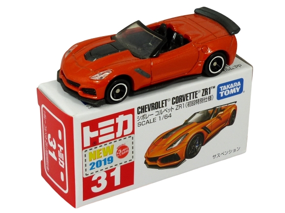 Tomica 031 Chevrolet Corvette ZR1 "First Edition" orange "NEW 2019" BOXED SEALED
