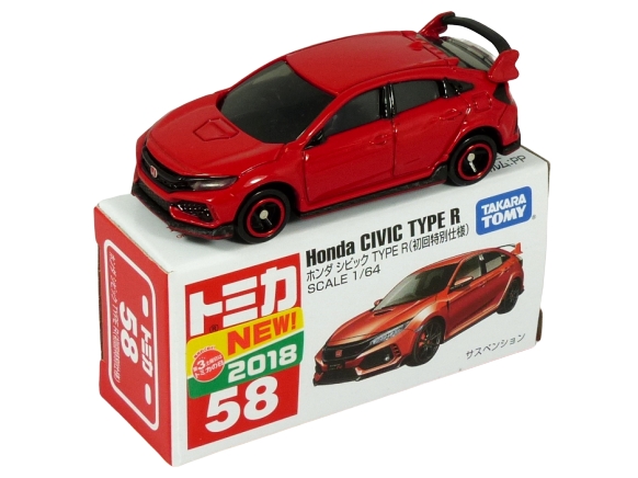 Tomica 058 Honda Civic Type R FK8 rallye red "NEW 2018" BOXED SEALED