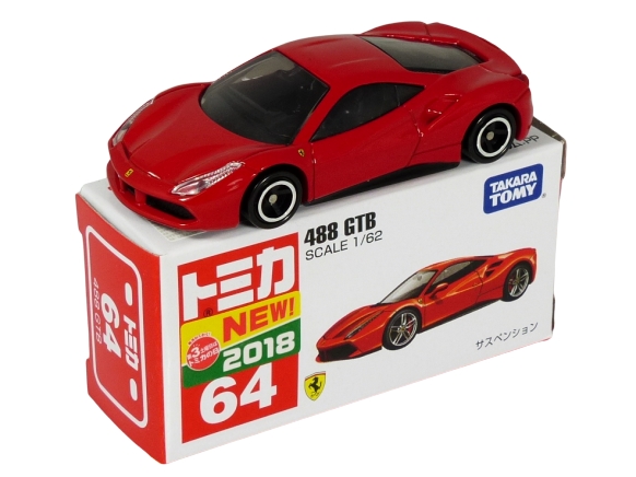 Tomica 064 Ferrari 488 GTB “Japanese First Edition” red "New 2018" BOXED SEALED
