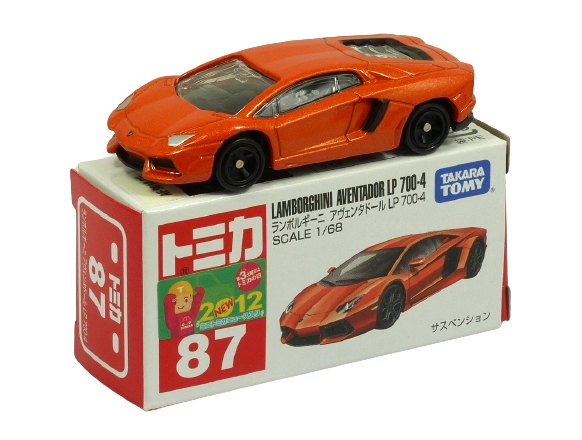 Tomica 087 Lamborghini Aventador LP 700-4 “Japanese First Edition” metallic orange “NEW 2012” BOXED