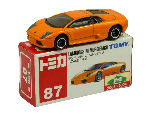 Tomica 087 Lamborghini Murciélago “Japanese First Edition” metallic orange “NEW 2003-2004” BOXED