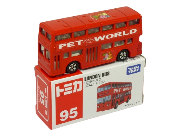 Tomica 095 London bus "Pet World" adverts BOXED SEALED